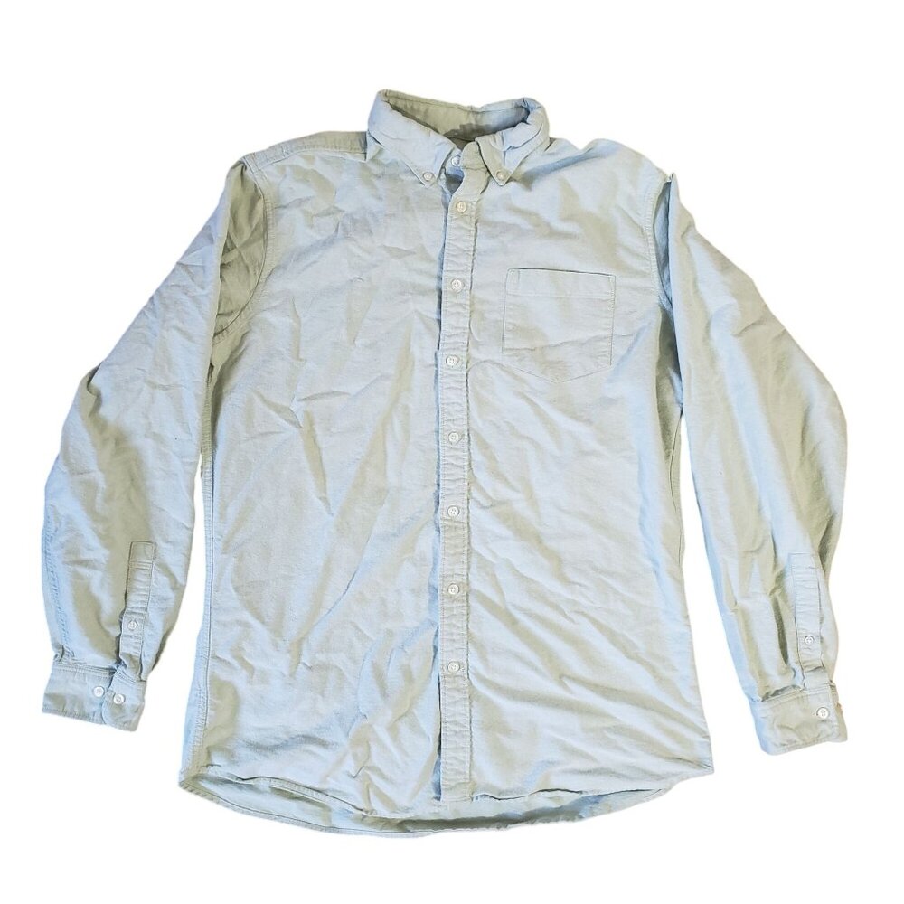 Eddie Bauer Mens Mint Green Long Sleeve Button Down Shirt Size L Tall Cotton‎